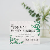 Greenery Birch Family Reunion Save the Date Briefkaart (Staand voorkant)