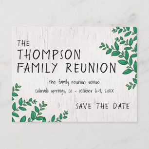 Greenery Birch Family Reunion Save the Date Briefkaart