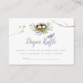 Greenery Birds Nest Twin Baby shower Diaper Raffle Informatiekaartje (Voorkant)