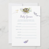Greenery Birds Nest Twins Baby shower Baby Guesses Kaart (Voorkant)