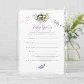 Greenery Birds Nest Twins Baby shower Baby Guesses Kaart (Staand voorkant)