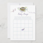Greenery Birds Nest Twins Baby shower Bingo Kaart (Voorkant)