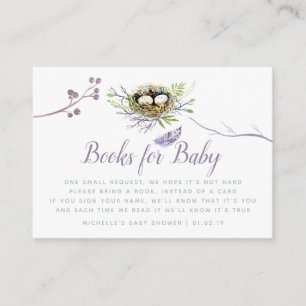Greenery Birds Nest Twins Baby shower Book Request Informatiekaartje