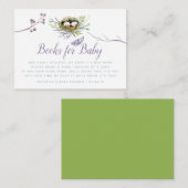 Greenery Birds Nest Twins Baby shower Book Request Informatiekaartje (Voorkant / Achterkant)