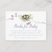 Greenery Birds Nest Twins Baby shower Book Request Informatiekaartje (Voorkant)