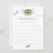 Greenery Birds Nest Twins Baby shower Mam Advice Kaart (Voorkant)