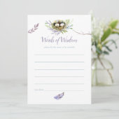 Greenery Birds Nest Twins Baby shower Mam Advice Kaart (Staand voorkant)