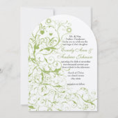 Greenery Birds & Swirls #17 Wedding Invitations Kaart (Voorkant)