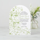 Greenery Birds & Swirls #17 Wedding Invitations Kaart (Staand voorkant)