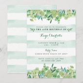 Greenery Birthday Invitation Kaart (Voorkant / Achterkant)
