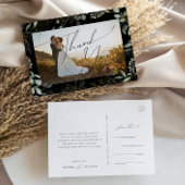 Greenery Black and Gold Photo Weddenschap Hartelij Briefkaart