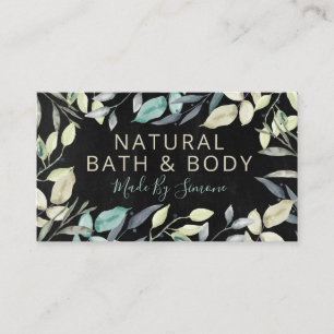 Greenery Black Chalkboard Handmade Bath Body Spa Visitekaartje