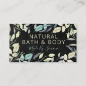 Greenery Black Chalkboard Handmade Bath Body Spa Visitekaartje (Voorkant)