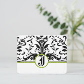 Greenery Black Damask Response Kaart (Staand voorkant)