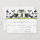 Greenery Black Damask Response Kaart (Achterkant)
