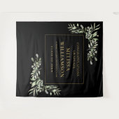 Greenery Black en Gold Afstuderen foto-achtergrond Wandkleed (Voorkant (horizontaal))