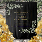 Greenery Black en Gold Afstuderen foto-achtergrond Wandkleed