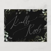 Greenery Black en Gold Menu Keuze RSVP-Briefkaart (Voorkant)