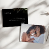 Greenery Black en Gold Photo Maid of Honor Kaart