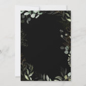 Greenery Black en Gold Wreatfoto Lijst Wedding Kaart (Achterkant)