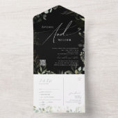 Greenery Black Gold Casual QR Code Seal and Send All In One Uitnodiging (Binnen)