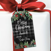 Greenery Black Merry Christmas Cadeaulabel