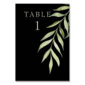 Greenery Black & Mint Table Number Kaart (Voorkant)
