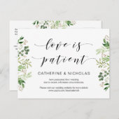 Greenery, Black, Modern Wedding Postponement Briefkaart (Voorkant / Achterkant)