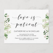 Greenery, Black, Modern Wedding Postponement Briefkaart (Voorkant)