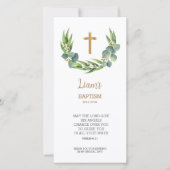 Greenery Bladwijzer Hartelijk dank, Baptisme Favor Bedankkaart (Voorkant)