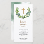 Greenery Bladwijzer Hartelijk dank, Baptisme Favor Bedankkaart