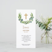 Greenery Bladwijzer Hartelijk dank, Baptisme Favor Bedankkaart (Staand voorkant)