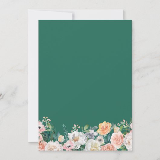 Greenery Bloom Garden Floral Wreath Wedding Kaart (Achterkant)