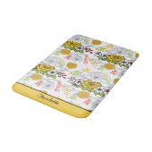 Greenery blossom florale patroon gepersonaliseerde badmat (Gekanteld)