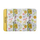 Greenery blossom florale patroon gepersonaliseerde badmat (Voorkant)