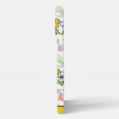 Greenery blossom florale patroon gepersonaliseerde iPhone hoesje (Linkerkant)