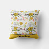 Greenery blossom florale patroon gepersonaliseerde kussen (Achterkant)