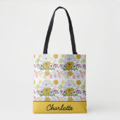 Greenery blossom florale patroon gepersonaliseerde tote bag (Voorkant)