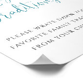 Greenery Blue Ballon Family Traditions Sign Poster (Hoek)