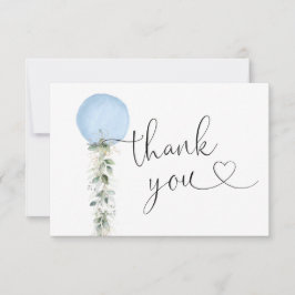 Greenery Blue Balloon Hartelijk dank Bedankkaart