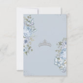Greenery Blue Floral Butterflies 16e Quinceañera Bedankkaart (Achterkant)