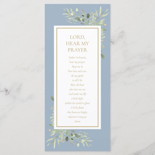 Greenery Blue Heilige Commune Prayer Kaart Bladwij (Achterkant)