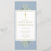 Greenery Blue Heilige Commune Prayer Kaart Bladwij (Voorkant)