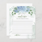Greenery Blue hydrangea Advice Parents Baby shower (Voorkant / Achterkant)