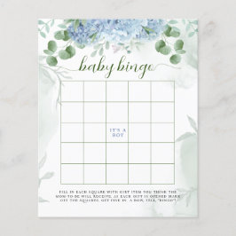 Greenery Blue hydrangea Baby Bingo Baby shower