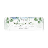 Greenery Blue hydrangea Baby shower Adres Etiket (Voorkant)