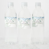 Greenery Blue hydrangea Baby shower Waterfles Etiket (Flessen)