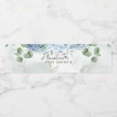 Greenery Blue hydrangea Baby shower Waterfles Etiket (Enkel label)