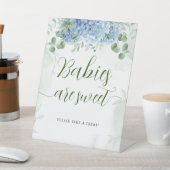Greenery Blue hydrangea Baby's zijn Show met zoet Reclamebord Met Voetstuk (Insitu)