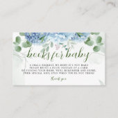 Greenery Blue hydrangea Books for Baby shower Informatiekaartje (Voorkant)